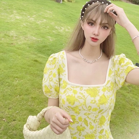 BNWT Zara Jacquard knit Dress intense yellow - Picture 2 of 5